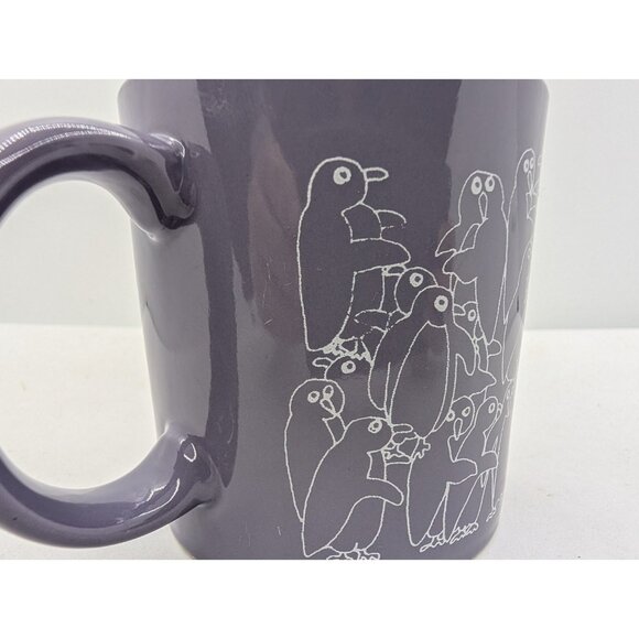 Vtg Mug Taylor & NG white Penguins on Purple tone San Francisco Japan - Picture 3 of 16